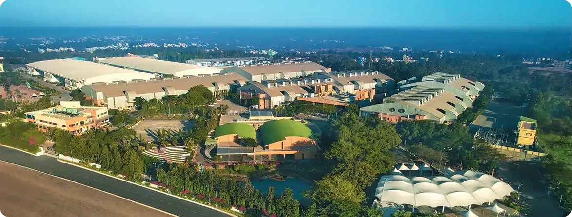 Aerial view of Bangalore International Exhibition Centre